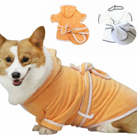 Luxury Winter/Spring Microfiber Dog Bathrobe Towel-Super Absorbent Soft & Warm Pajamas Drying Towels