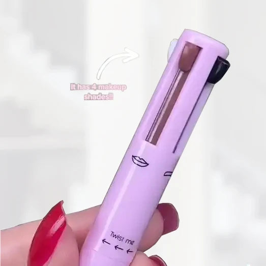 Custom Private Label 4IN1high Pigment Creamy Lip Liner Eye Brow Liner Highlighter Pen Make up Retractable 4 in 1 Makeup Pen