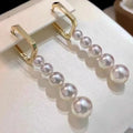 E1804 7-9mm DIY Natural Freshwater Pearl Charm Earrings Mounting Accessory 925 Sterling Silver Gold Plated  Jewelry for Women
