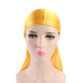 Sewingman B0331L Breathable Headwraps Doo Rags Satin Durag Hat With Extra Long Tails