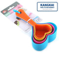 4pcs Heart Shape Colored Plastic Food Grade Eco-Friendly Measuring Spoons Set for Home Kitchen Cooking and Baking