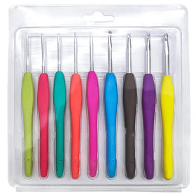 Charmkey Soft Handle Crochet Hook 9pcs/set Aluminum Crochet Hook Set