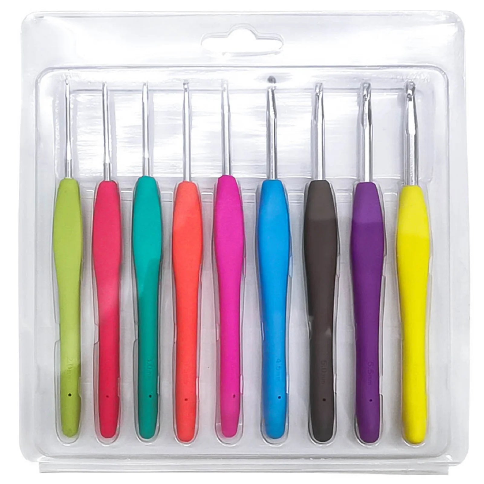 Charmkey Soft Handle Crochet Hook 9pcs/set  Aluminum Crochet Hook Set