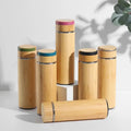 Eco-friendly Stainless Steel Bamboo Portable Vacuum Thermos Bottle Personalized Laser Engraved Logo 6-12 Hours Thermal Classic