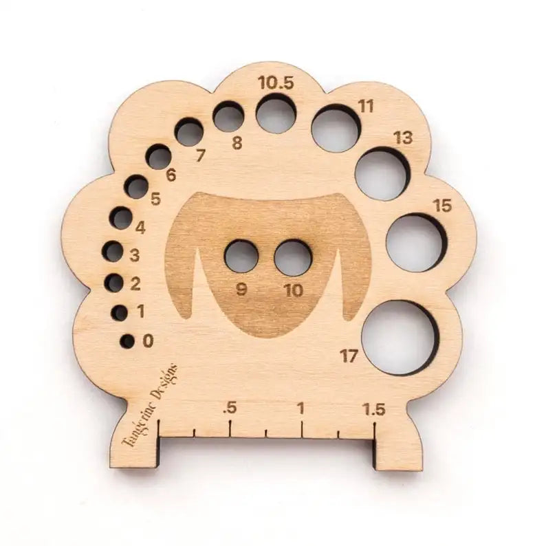 Personalized Laser Cut Wooden Sheep Knitting Crochet Hook Gauge swatch Ruler for Measuring