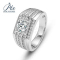 Holycome Hot Sale 1ct Round Brilliant Cut Hip Hop Sterling Silver 925 Moissanite Ring Men with Certificat