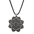 Om Lotus Flower Mandala Medallion Pendant Necklace Tibetan Buddhist Meditation Silver Buddha Tibetan Yoga