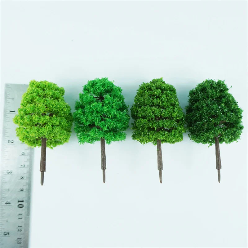 Wholesale Green Plastic Miniature Street Tree Model Scenes Sand Table Greening for Architectural Layouts Diorama Scenery