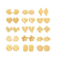DAIHE European and American Personalized Metal Style Heart Shaped butterfly Earrings  Pleated Texture Earrings