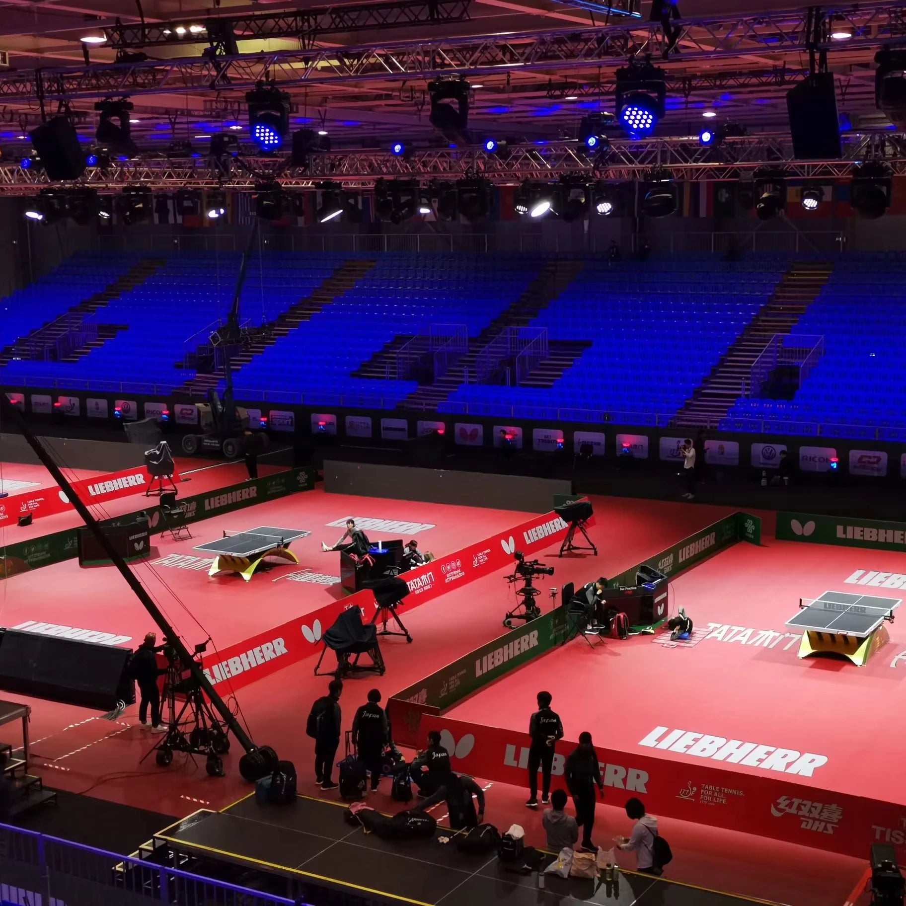 Enlio ITTF Certified Professional Indoor Table Tennis Flooring -  PVC Weaving Texture Sports Matting Tournament-Grade