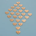 Customized Letter Charm Diy Accessories 12mm Double Hole Hollow Peach Heart Love Mirror Stainless Steel A-z English Letters