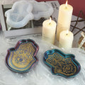 CARATTE DIY Eye of God Resin Dish Tray Mold Hand of Fatima Silicone Plate Mold