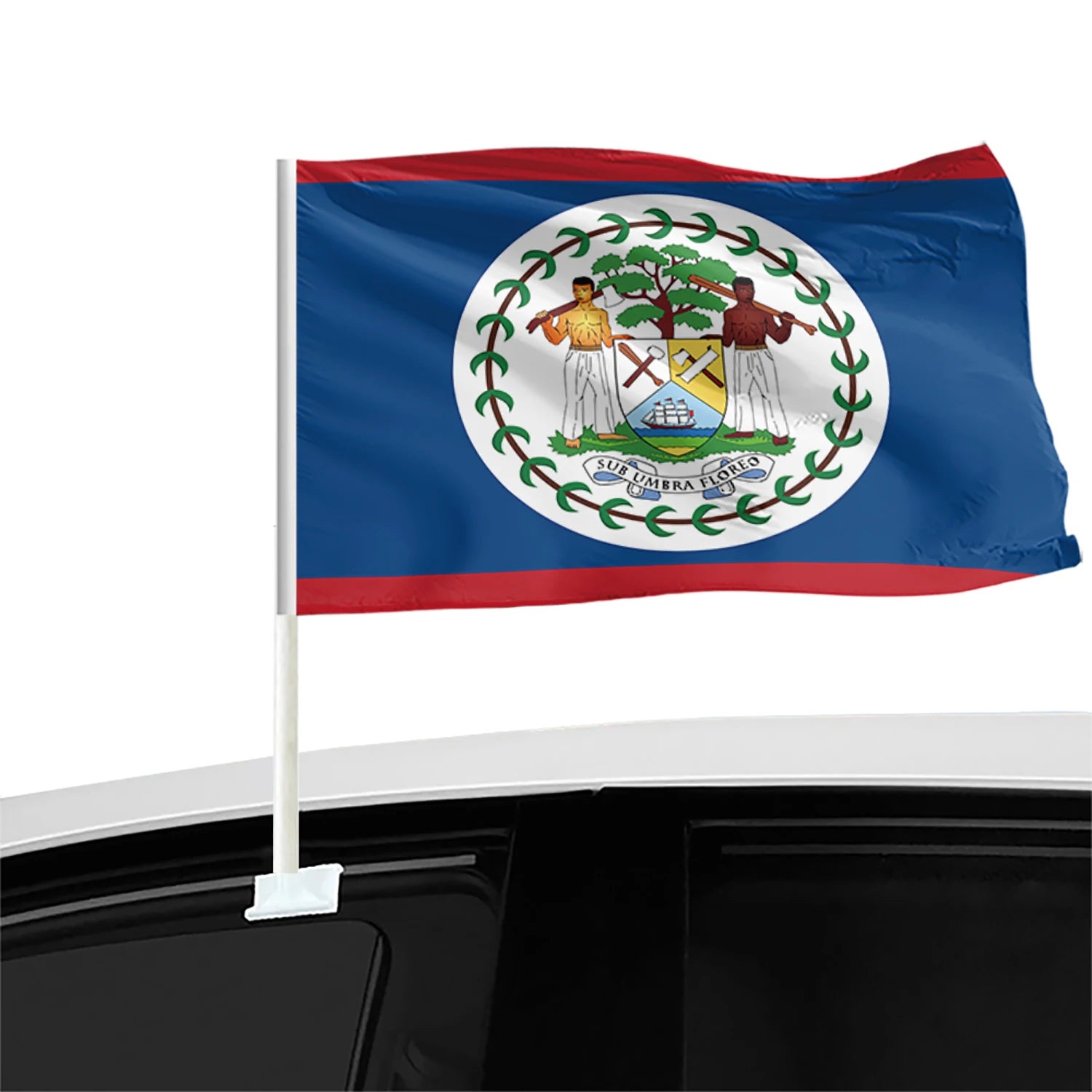 Factory Direct Sale Belize Car Window Flag 12x18inches 100%polyester Double-side Custom Belize Car Window Flag