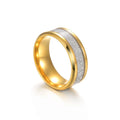 Low Price Mens Gold Plated Ice Silk Foil Stainless Steel Wedding Ring