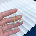 E2150 9-10mm DIY Natural Freshwater Pearl Charm Earrings Mounting Accessory 925 Sterling Silver Gold Plated  Jewelry for Women