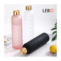 Frosted Plastic 1000ml Leakproof BPA Free  Sport 1 Liter Reusable Water Bottles with Time Marker