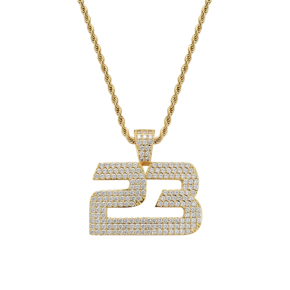 CN208  Brass Zircon  Pendant Iced Out Cubic Zircon Necklace Hip Hop Jewelry Bling Bling