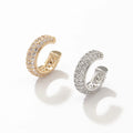 Versatile Basic Copper Women's Clip-On Earrings Set Trendy Zircon Ear Clasp for Party Gifts