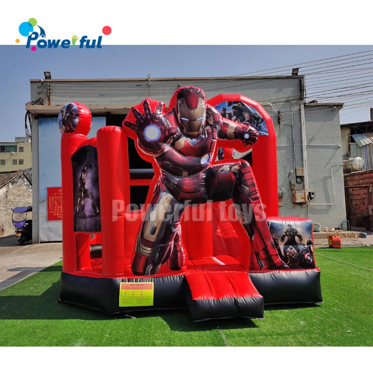 Shipped Within 7 Days Commercial Grade Iron Jumper Man Inflatable Superhero Bounce House  Inflatable Castle Bouncey