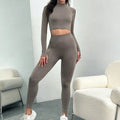 FLW  Gym Clothing Wear Long Sleeve Sportswear Women Suit Fitness Seamless Sports Suit Workout Clothes