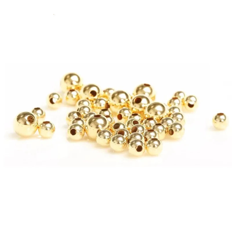 Real 14K Gold Filled Smooth2-10mm Bead Round Seamless Beads