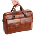 Vintage Custom Made Real Genuine Leather 15 Inches Laptop Briefcase Bag Buffalo Genuine Leather Briefcase for Men Women