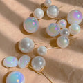 Mermaid Color Pearl Earrings Round Pearl Ball 8mm 10mm 12mm 14mm Stud Earrings Women