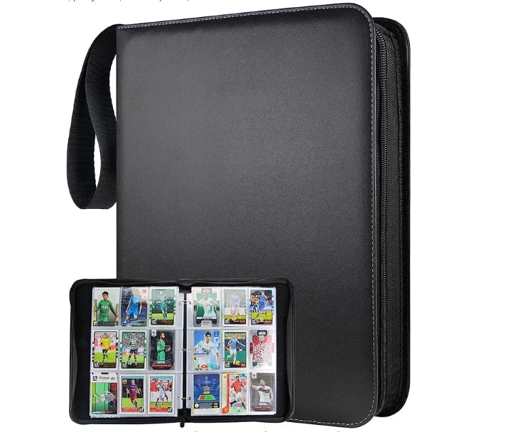 9 Pocket PU Collection Album for Leather Trading Zipper Card Album Binder
