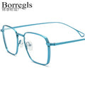 Borregls Pure Titanium Glasses Frame Men New Brand Designer High Quality Square Eyeglasses Optical Lightweight Eyewear 185728