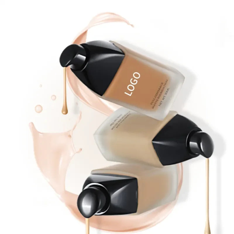 18 Color OEM Low Moq Matte Waterproof Liquid Full Coverage Foundation for Dark Skin Private Label Long Lasting Foundation