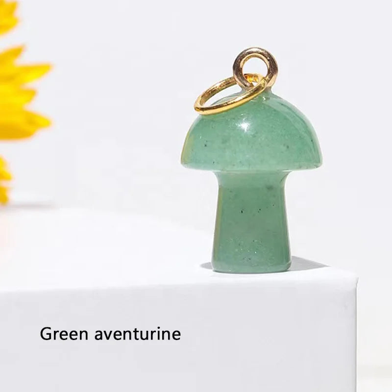 Wholesale Healing Crystals Natural Gemstone Quartz Crystal Mini Crystal Mushroom Pendant for Gift