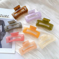 Wholesale 8 Jelly Color square   Big Nonslip  Large Matte Hair  Hair Claws
