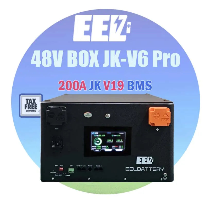 EU Stock EEL 48V 280ah V6-Pro DC Breaker Class T Fuse Lifepo4 Battery Case with JK 200A BMS EVE LF334 334Ah Home Energy Storage