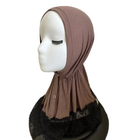 Novelty Exquisite Fabric for Inner Cap Modal Burkha Muslim Abayas Premium Jersey Hijab With Lace Underscarf Cotton