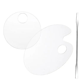 Clear Acrylic Makeup Mixing Palette Spatula Tint Foundation Palette Tool