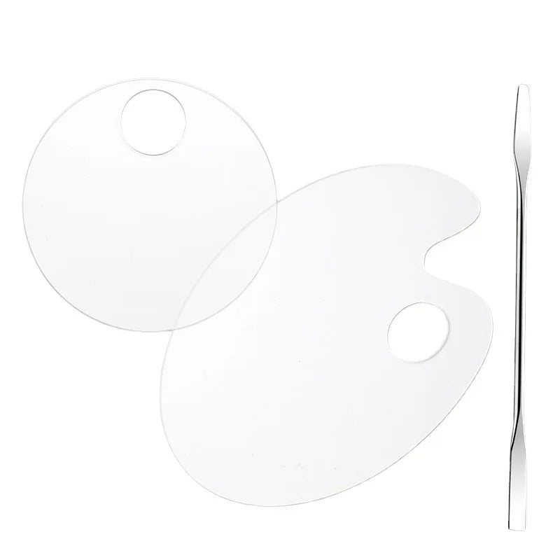 Clear Acrylic Makeup Mixing Palette Spatula Tint Foundation Palette Tool