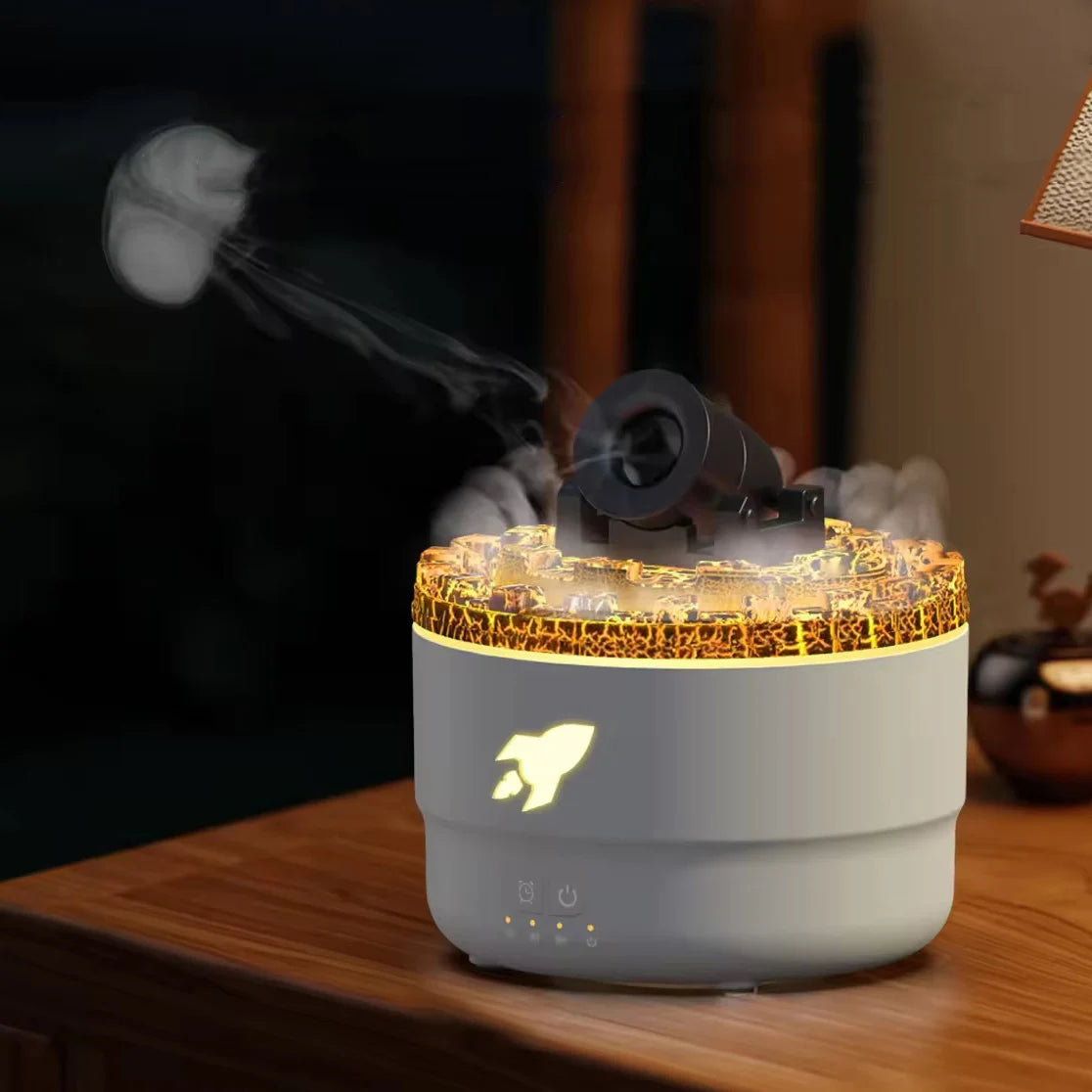 USB Portable Desktop Small Essential Oil Diffuser Volcano Fort Mute Jellyfish Smoke Ring Household Bedroom Humidifier