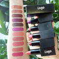 Cosmetics Wholesale No logo High-end Pigmented Private Label Black Container NUDE Matte Velvet Lipstick