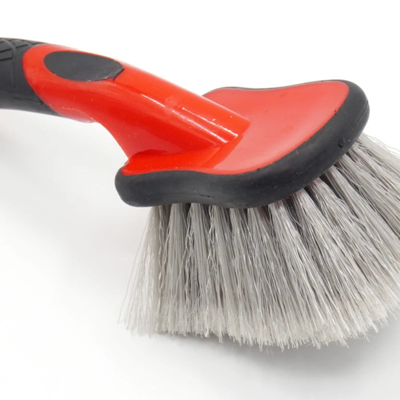 High Quality Eco-Friendly Red PP Material Zhenda Car Tire Wheel Cleaning Brush Handheld Wheel Wash Detailing Tool Model