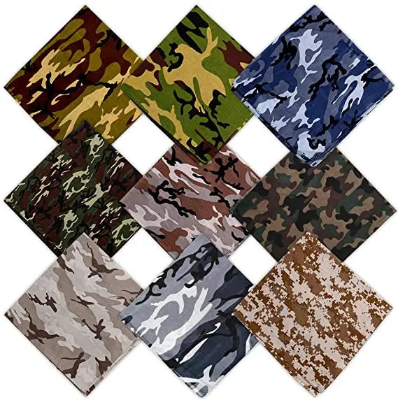 Wholesale Camo Bandanas Headwraps Wristband Sports Face Cover Cotton Bandana