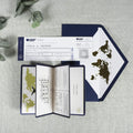 DIY Design Navy Paper Handmade RSVP Cards Custom Printed Passport Booklet Invitations With Gold Foil Envelope