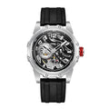 HANBOROM Men's Fully Automatic Mechanical Watch Pointer Dial 46mm Luminous Waterproof Rubber Band Glass Hollowed Design