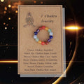 Wishcard Elastic 4MM Natural Healing Stones Jewelry Anti Anxiety Yoga 7 Chakra Ring