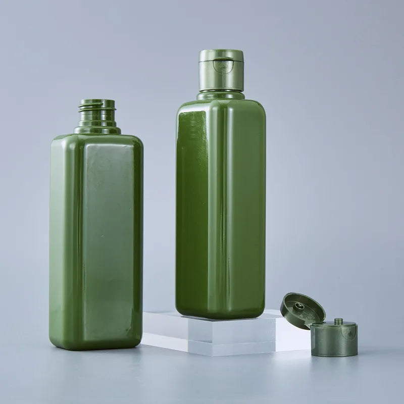 PET 200ml Shampoo Bottle Plastic 200ml Square Shower Gel Container Flip Cap Bottle Shampoo Lotion Bottle