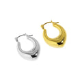 Wuqie 925 Sterling Silver French Modern Thick 18K Gold Plated Geometric U Shape Hoop Earrings
