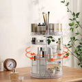 Storage Box for Cosmetic Organizer with 70% Space Saving Large-capacity Makeup Organizer with 360 Rotating Design for Vanity