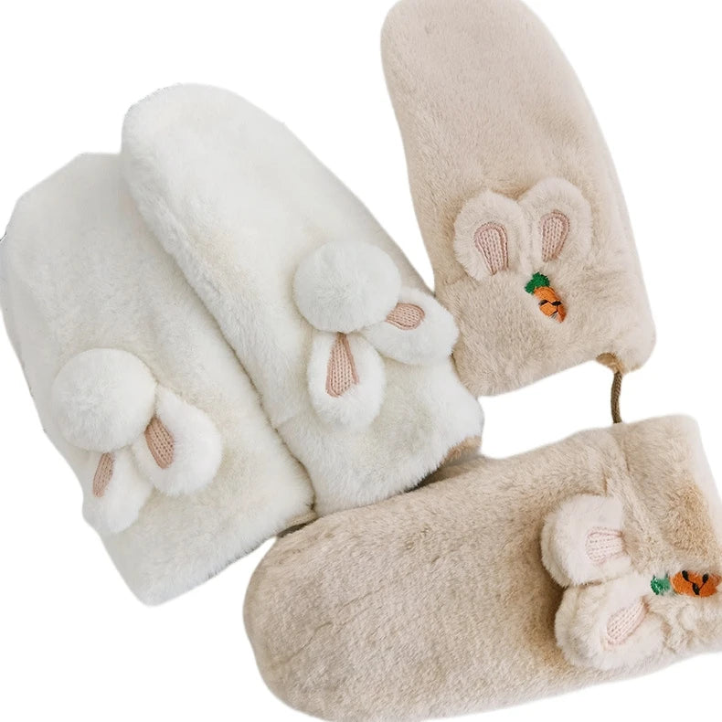 2026 Winter Mitten Clips Kids Glove Supplier of Cute Rabbit Warm Hand Gloves for Winter Female Gloves