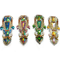 In Stock Designs Crystal Appliques Trims Rhinestone Trim Applique Iron on Carnival Patch for Aruba Caribbean Carnivals