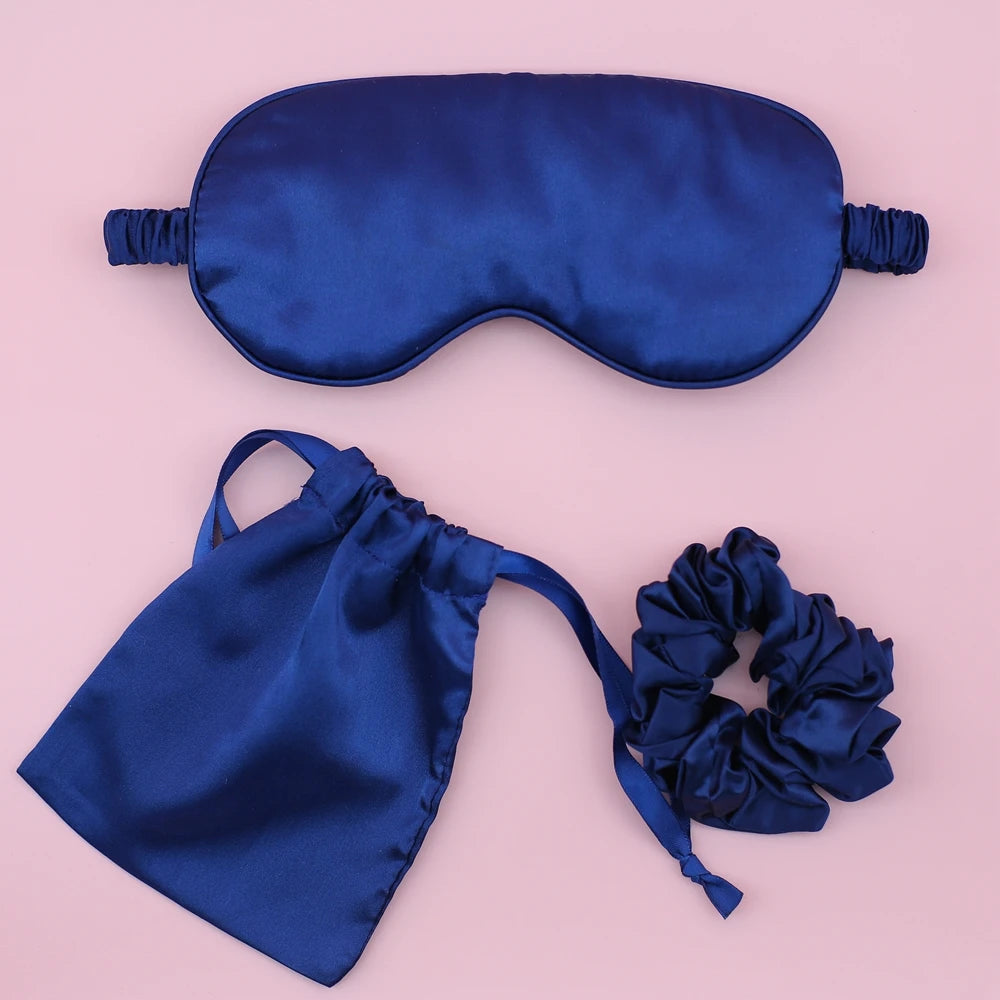Luxury Satin Silk Eye Mask 100% Satin Silk Sleep Mask With Custom Logo