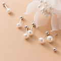 Wholesale Chic 925 Sterling Silver Natural Pearl Stud Earrings Fine Jewelry Spiral Bead Design for Birthday Wedding Korea